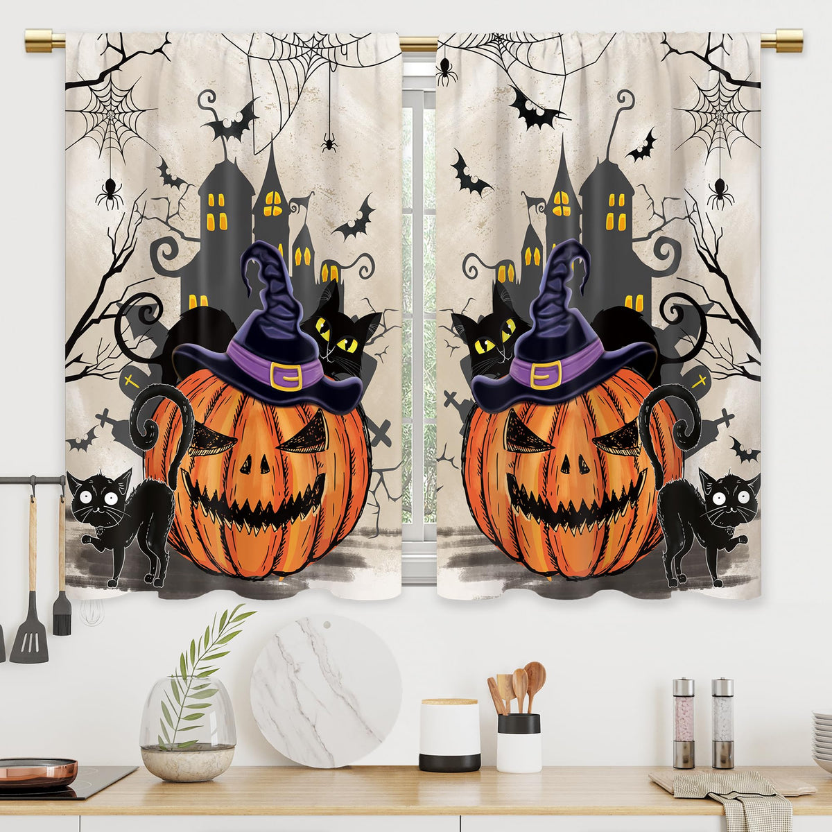 Farmhouse Rooster Kitchen Curtains Rustic Country Bathroom Curtains Window Treatment Drapes Tier Sunflower Vintage Cafe Small Bedroom Short French Door Curtains 2 Panels 27.5x39 Inch