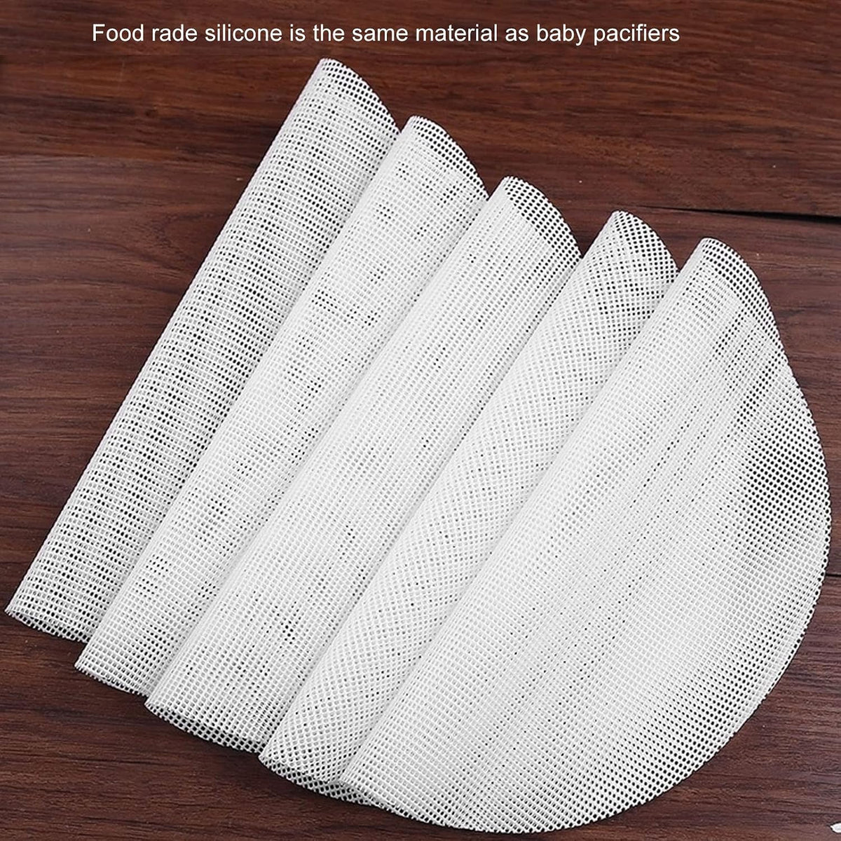 10 Pcs Non stick Silicone Steamer Mesh Mat, Reusable Round Silicone Steamer Liners Dim Sum Mesh Round Dumplings Buns Mat Steamed Pad for Home Kitchen or Restaurant(22cm)