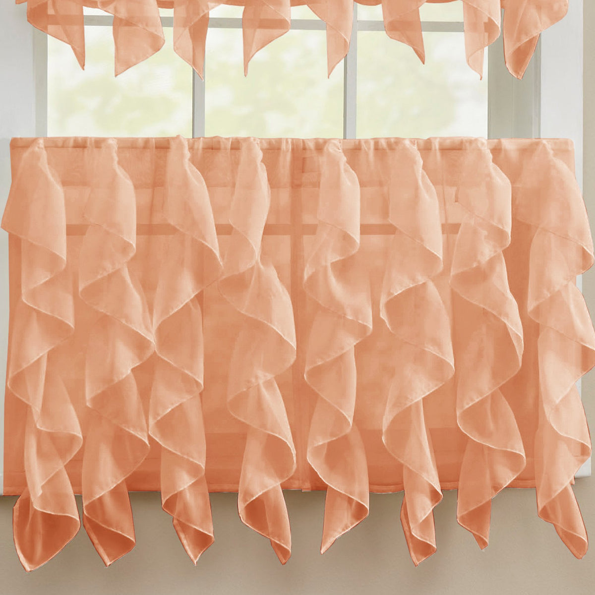 Sweet Home Collection Old World Style Floral Heavy Lace Kitchen Curtain Swag pair Hopewell Cream