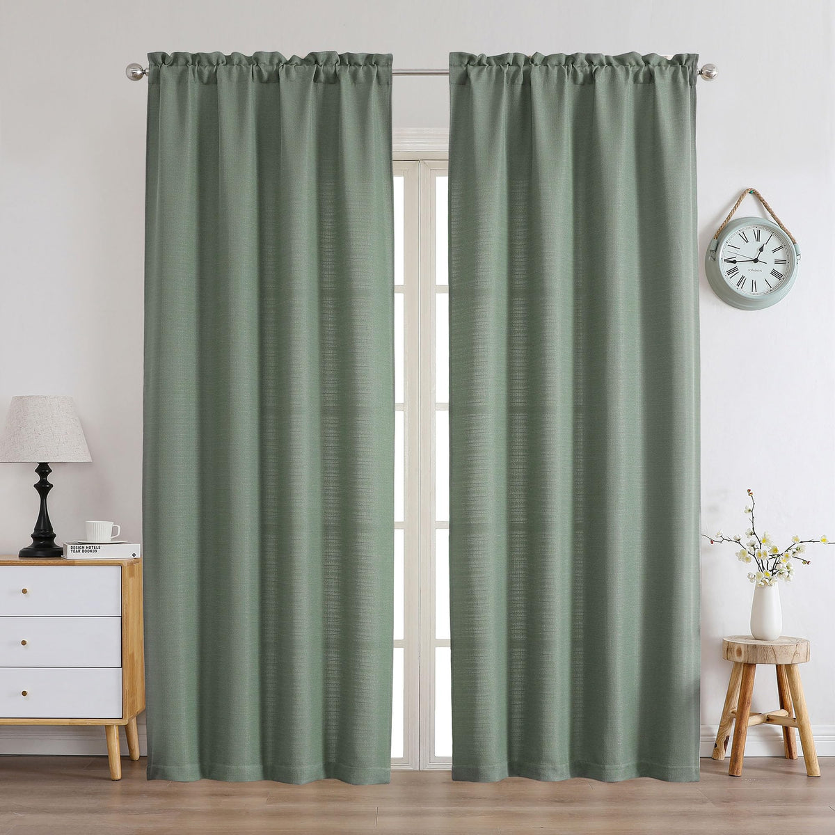 Chyhomenyc 2 Panels White Kitchen Curtains 36 Inch Length Tier Curtain