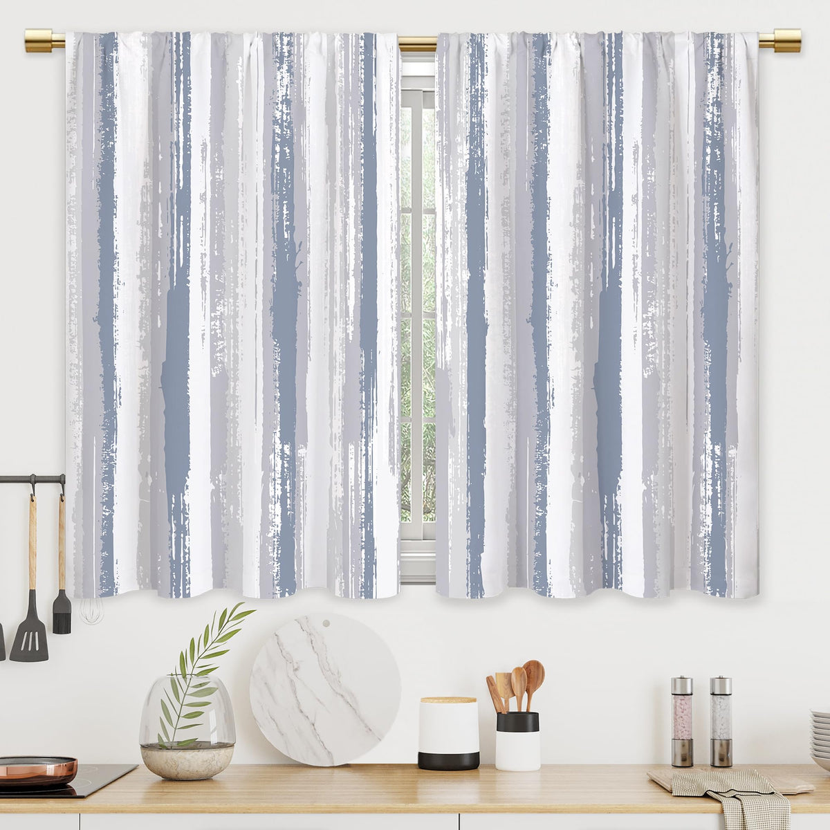 Farmhouse Rooster Kitchen Curtains Rustic Country Bathroom Curtains Window Treatment Drapes Tier Sunflower Vintage Cafe Small Bedroom Short French Door Curtains 2 Panels 27.5x39 Inch