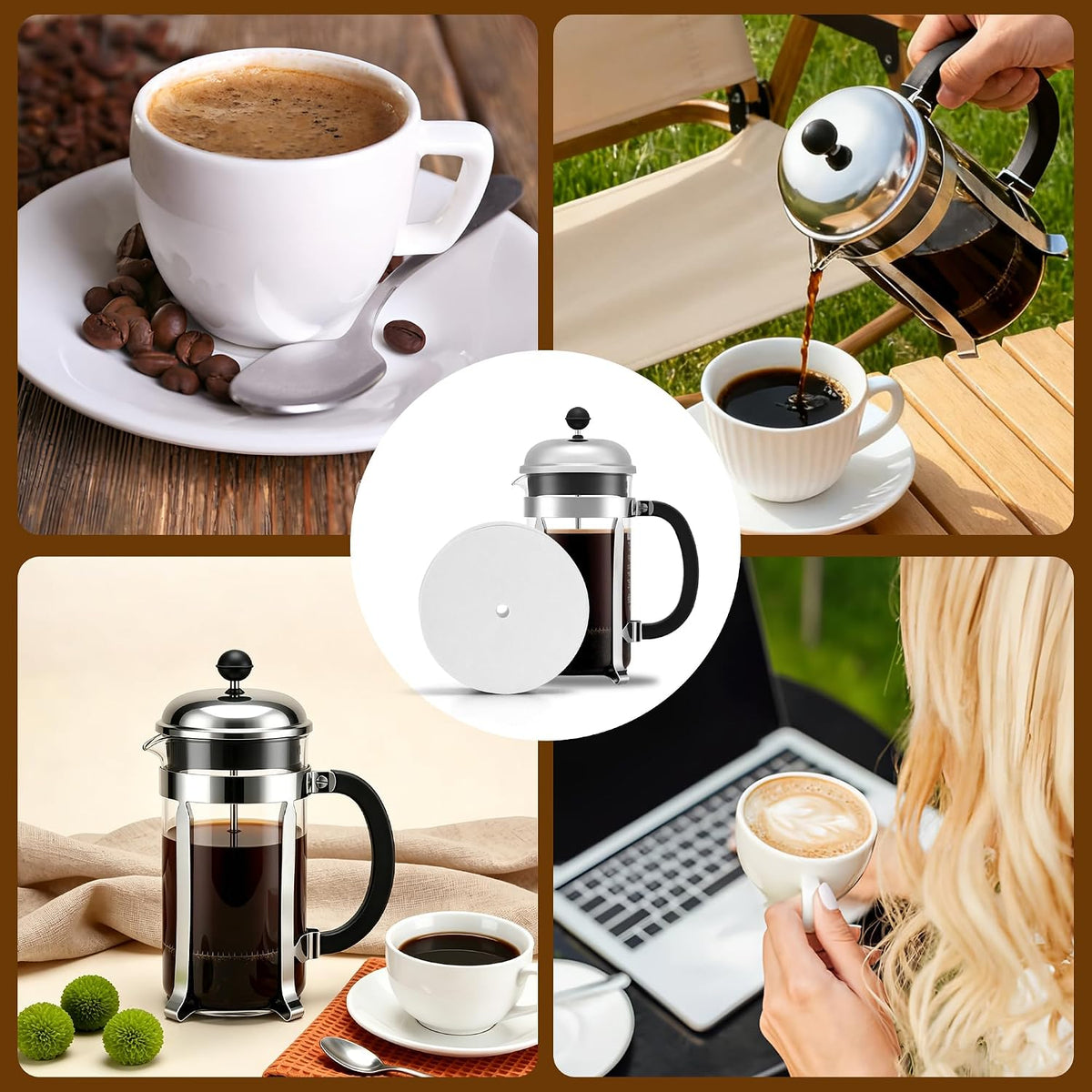 150 Pcs Disposable Coffee Filters for Bodum French Press 34 Oz