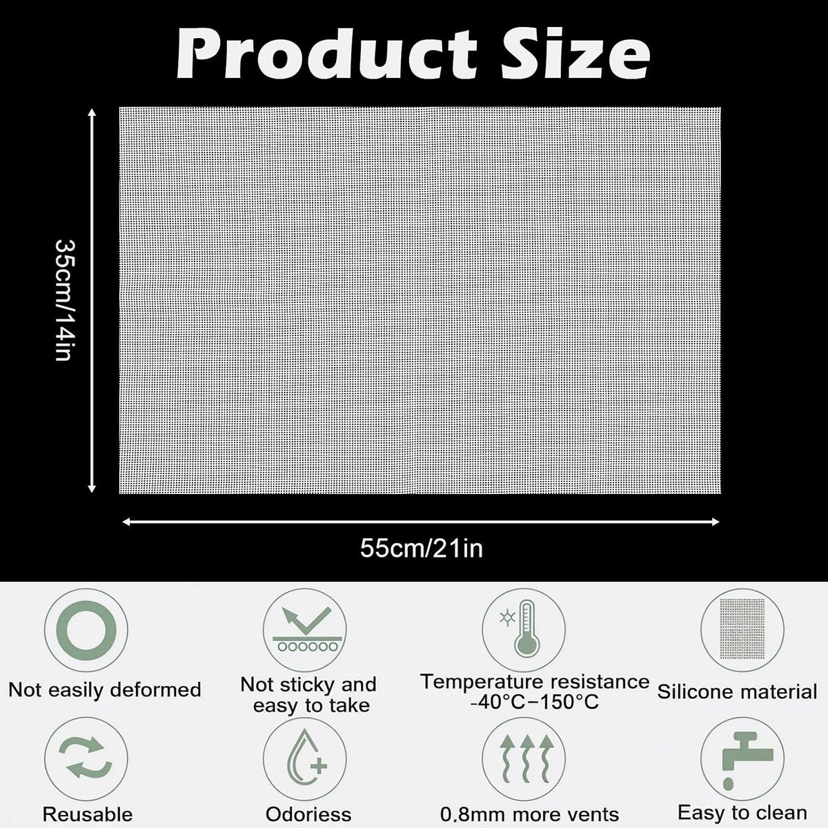 16 Pcs Silicone Dehydrator Sheets 21 x 14 Inch Non Stick Silicone Mesh Reusable Dehydrator Tray Liner Fruit Dryer Mats for food fruit Freeze Dryer