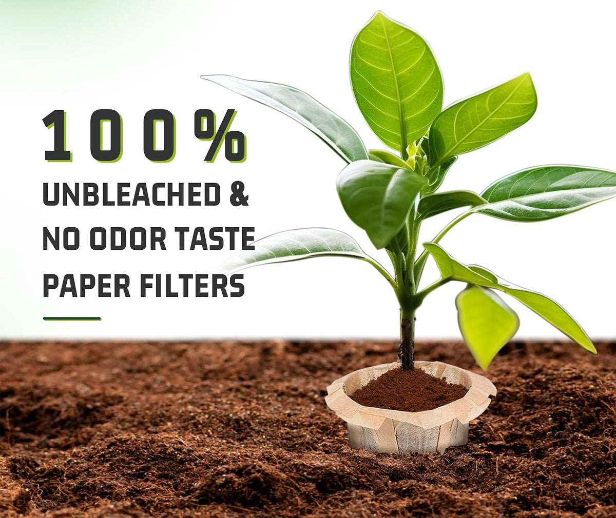 VIVI SKY Disposable K Cup Coffee Filters with Lid: 300 Natural Paper Liners