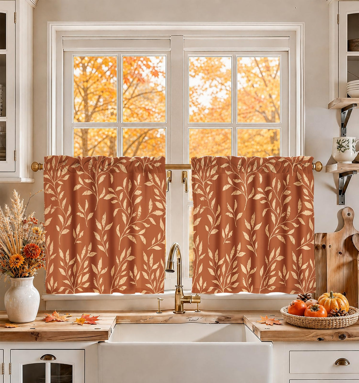 Miss Adola 36 Inch Length Kitchen Tier Curtains, Vintage Floral