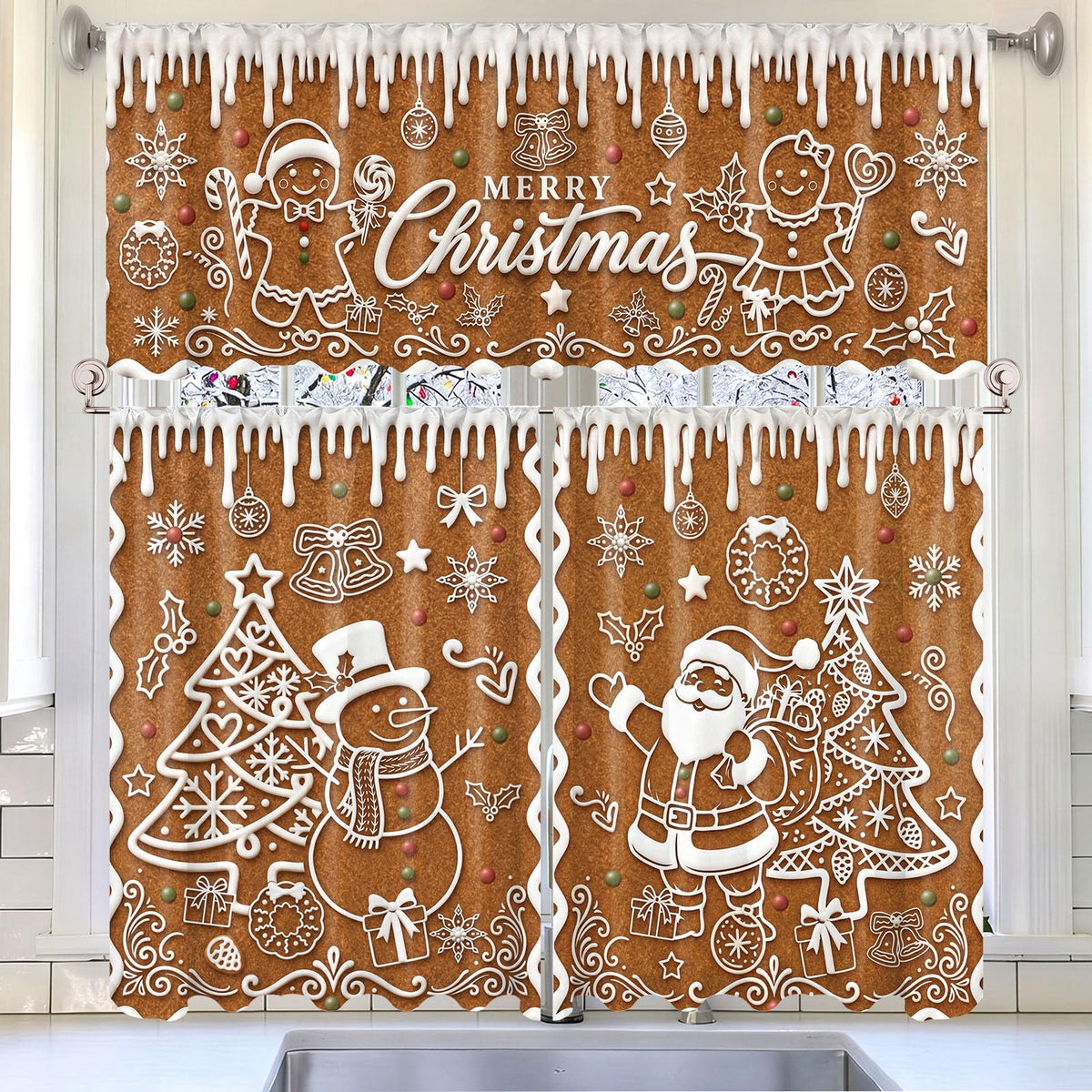 Breling 3 Pcs Sunflower Highland Cow Kitchen Curtains Valances and Tiers Set for Windows Spring Farmhouse Highland Cow Sunflower Curtains Decor for Summer Bedroom Window Decor Party Favor Supplies