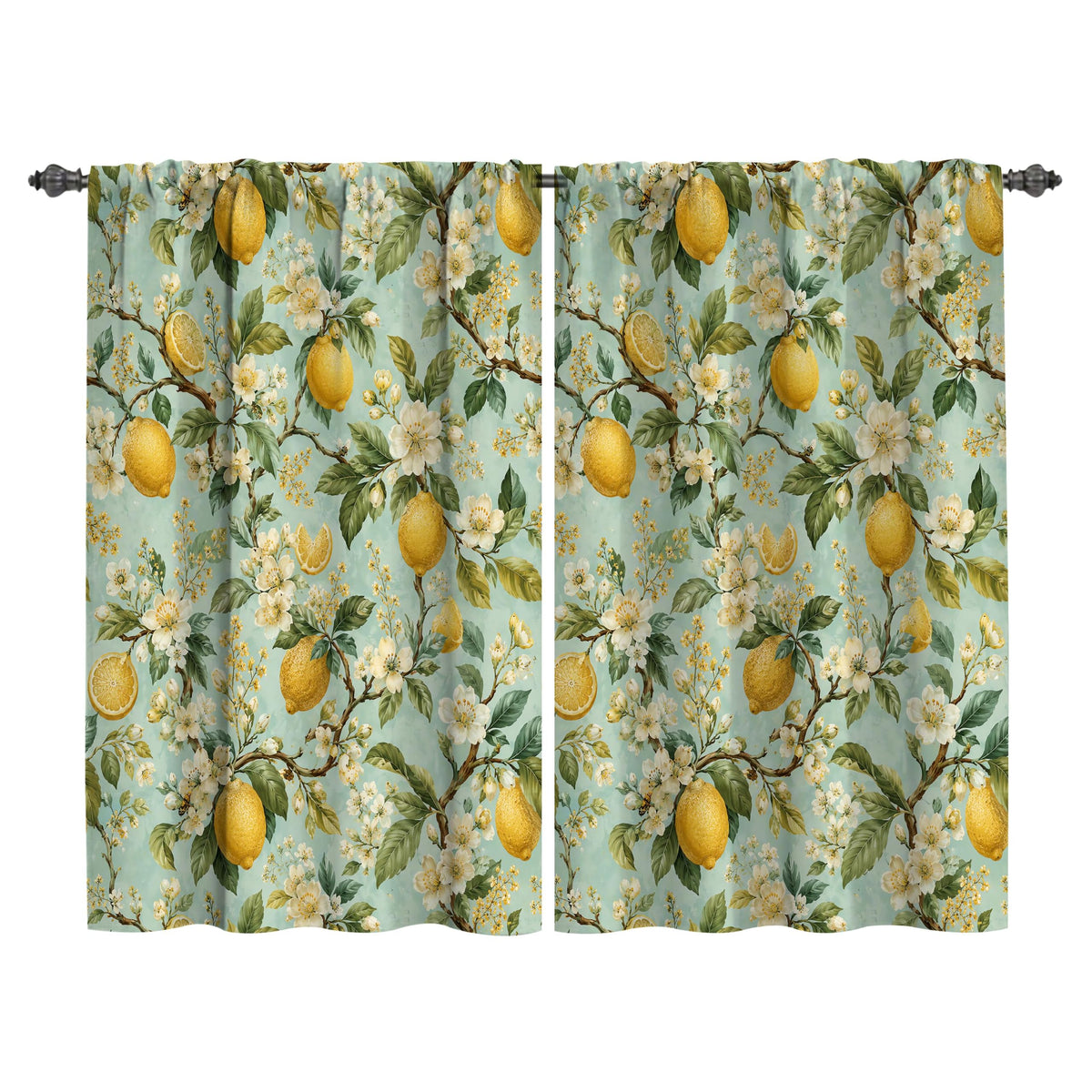 Mushroom Kitchen Curtains Window Drapes Tiers 2 Panels 28"x36"
