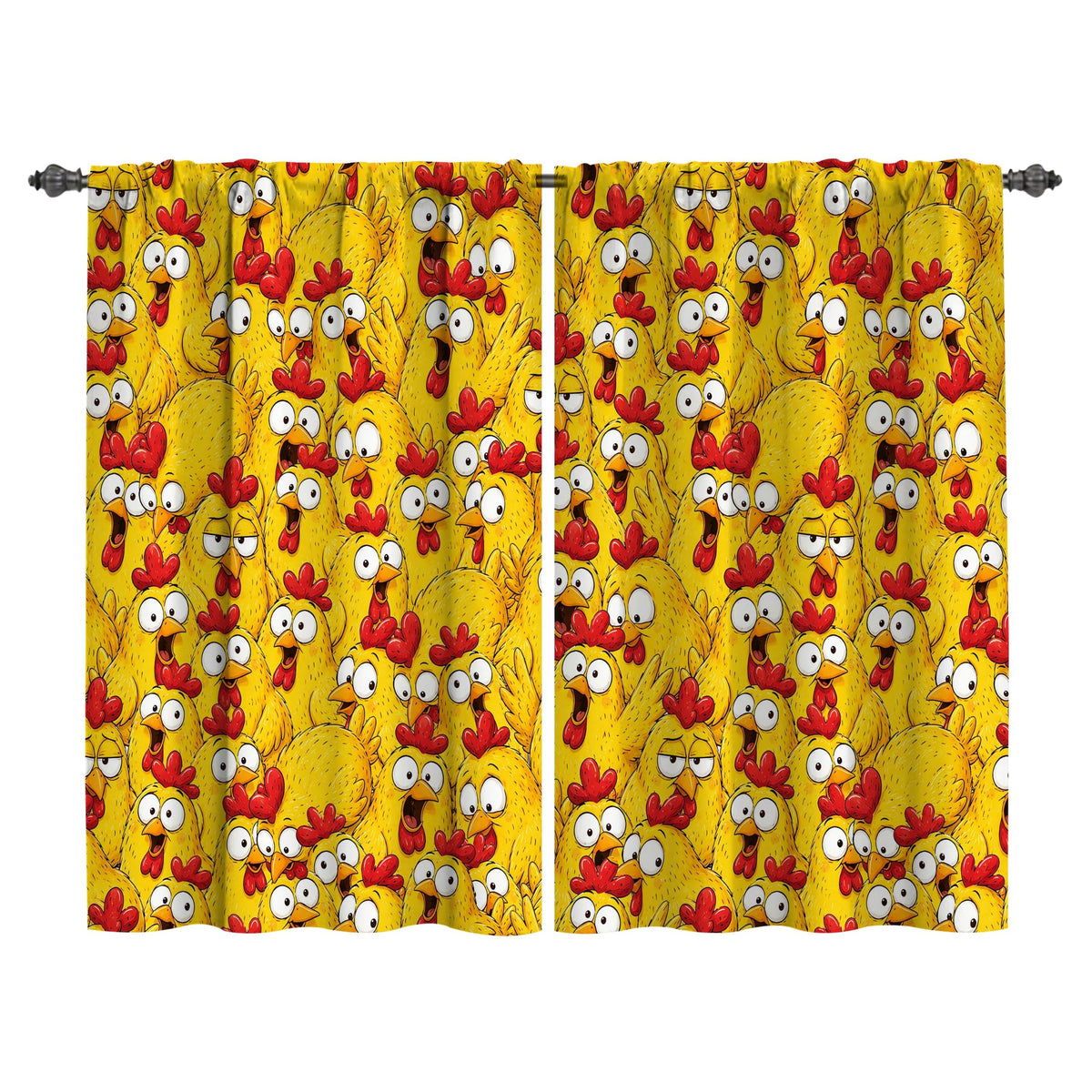 Mushroom Kitchen Curtains Window Drapes Tiers 2 Panels 28"x36"