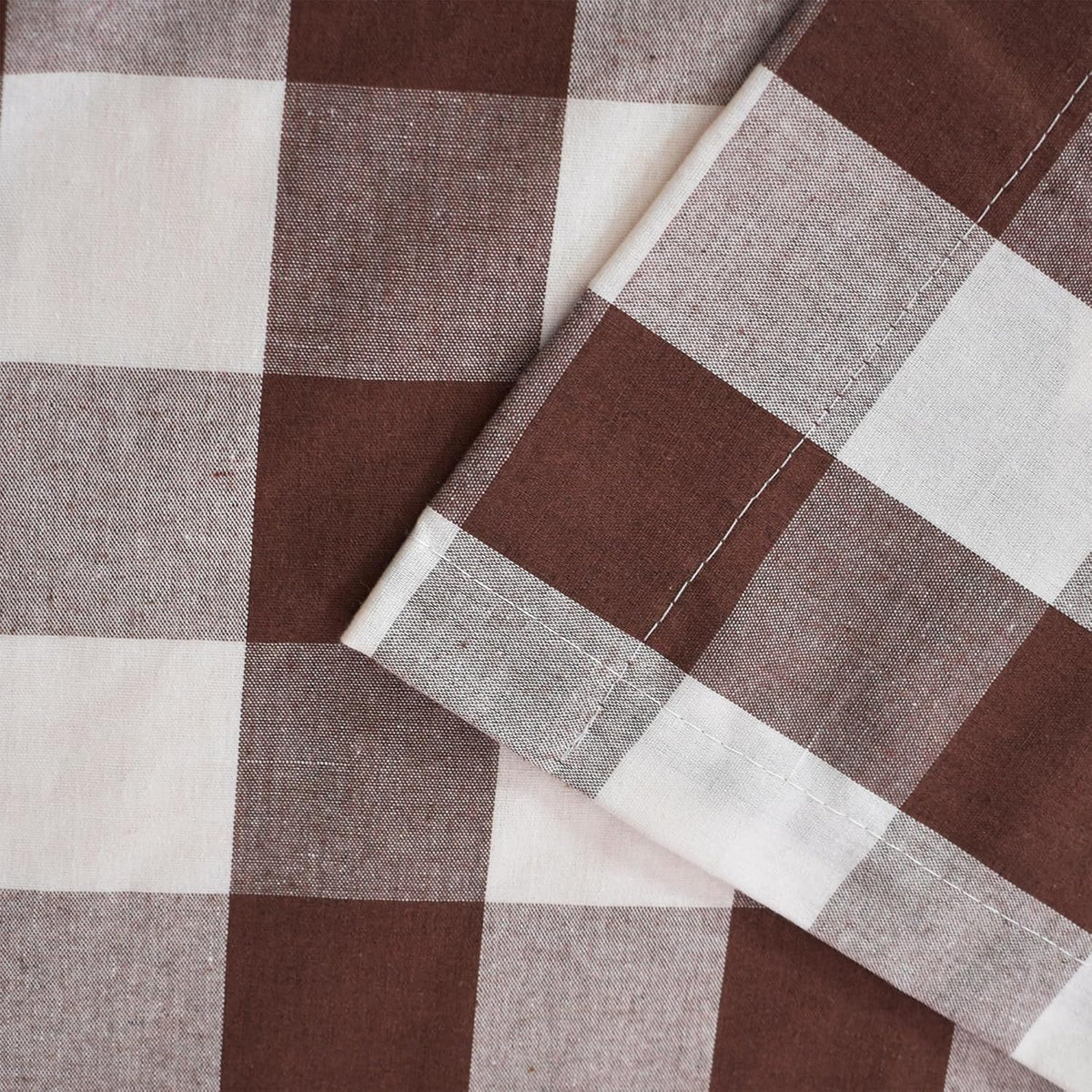 3 Pieces Tier Curtains and Valance Set Buffalo Check Kitchen Tiers Plaid Gingham Rod Pocket Classic Short Small Cafe Curtains Country Farmhouse Cafe Bathroom 54"x18"/27"x24" Brown & White