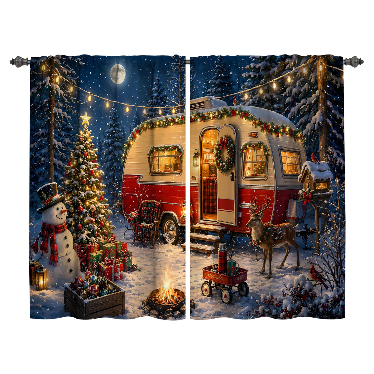 Mushroom Kitchen Curtains Window Drapes Tiers 2 Panels 28"x36"