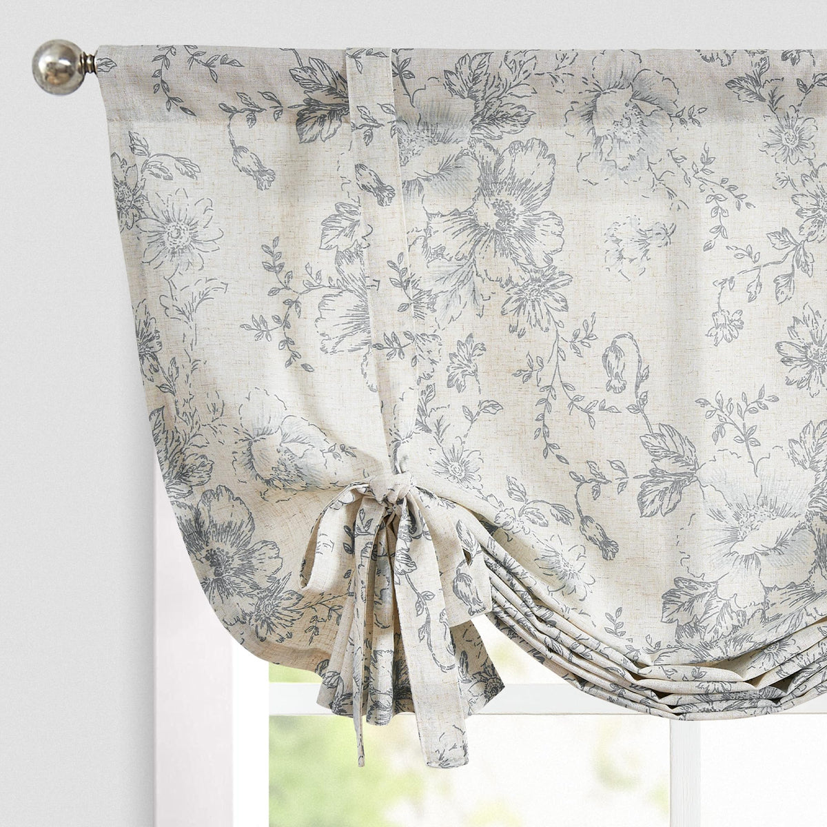 jinchan Swag Valance for Windows 36 Inch Length Farmhouse 2 Panels Beige