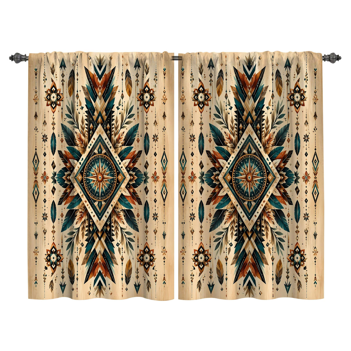 Mushroom Kitchen Curtains Window Drapes Tiers 2 Panels 28"x36"