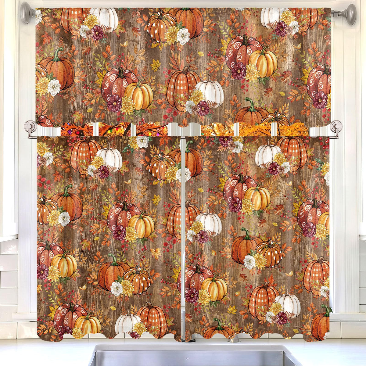Breling 3 Pcs Sunflower Highland Cow Kitchen Curtains Valances and Tiers Set for Windows Spring Farmhouse Highland Cow Sunflower Curtains Decor for Summer Bedroom Window Decor Party Favor Supplies