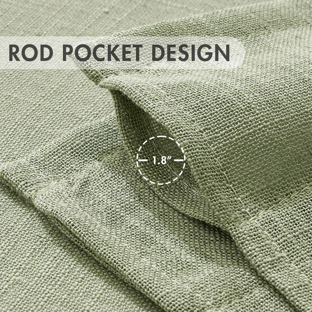 MIULEE Spring Linen Textured Kitchen Window Curtains over Sink 24 Inch Length Semi Sheer Farmhouse Small Curtains for Cafe Bathroom Basement, Short Rod Pocket Tier Curtains 2 Panels W26XL24 Sage Green