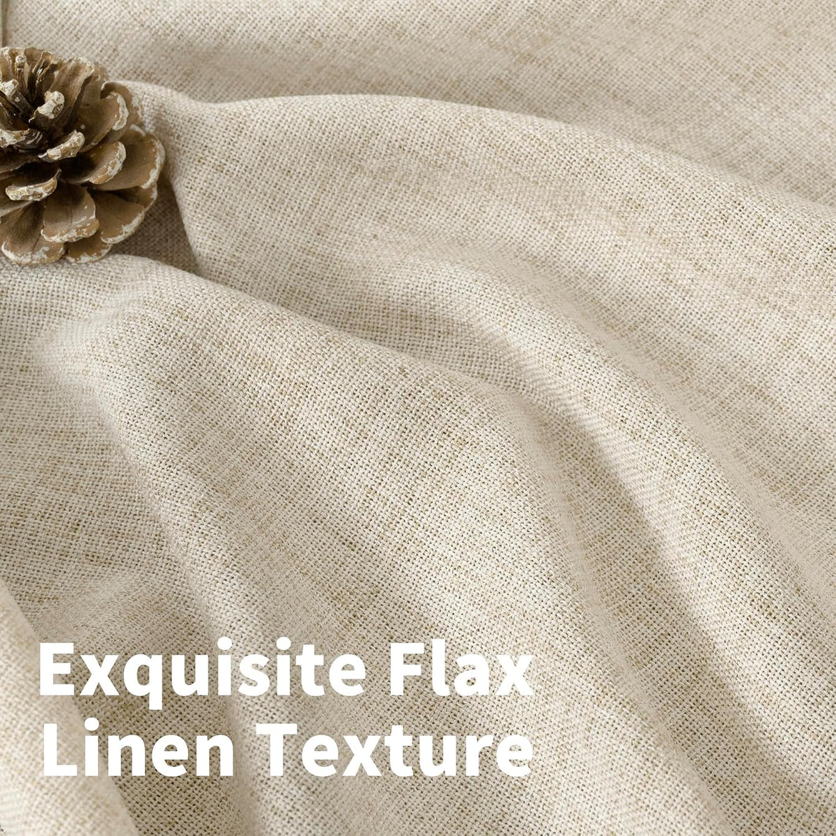 YoungsTex Linen Kitchen Window Curtains 40 Inch Length 2 Panels