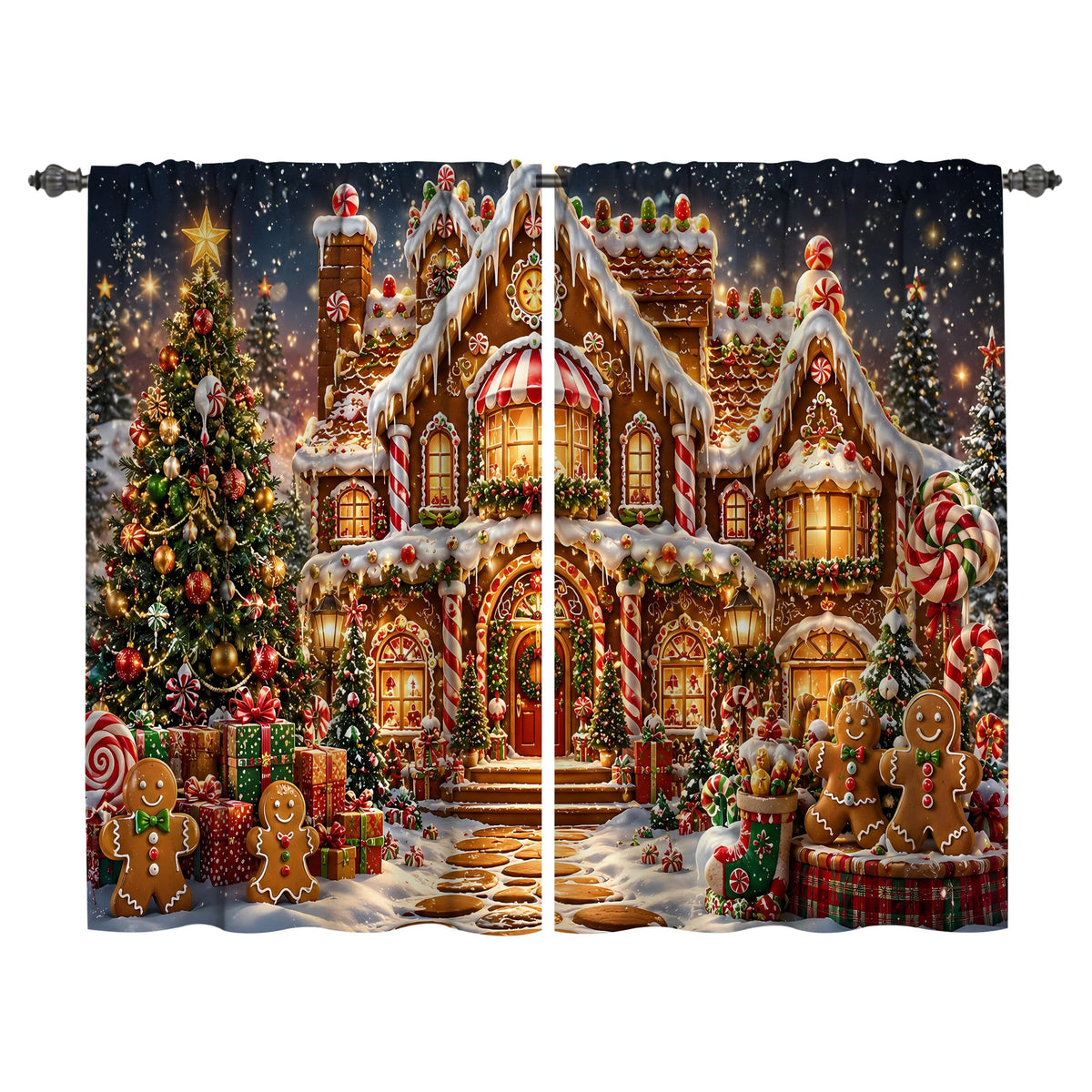 Mushroom Kitchen Curtains Window Drapes Tiers 2 Panels 28"x36"