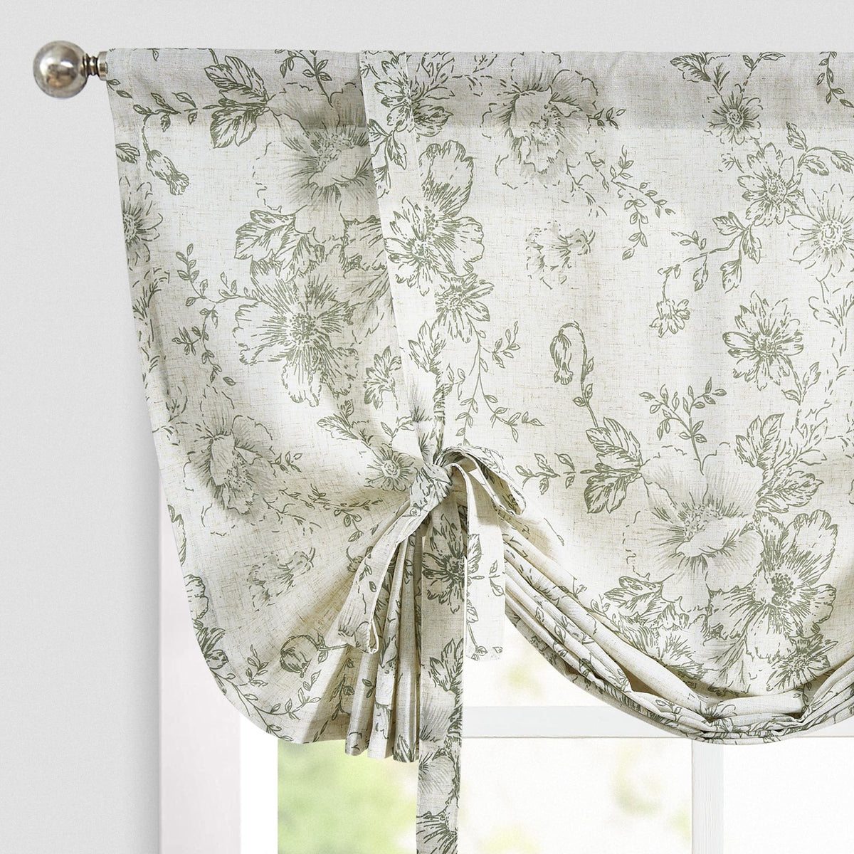 jinchan Swag Valance for Windows 36 Inch Length Farmhouse 2 Panels Beige