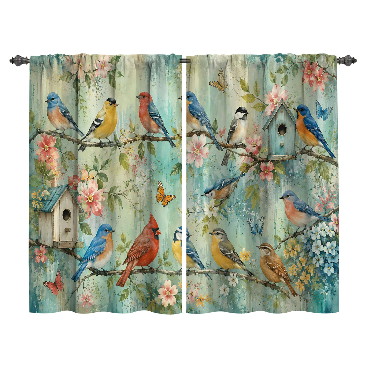 Mushroom Kitchen Curtains Window Drapes Tiers 2 Panels 28"x36"