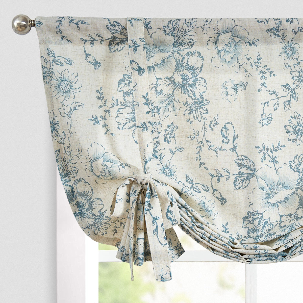 jinchan Swag Valance for Windows 36 Inch Length Farmhouse 2 Panels Beige