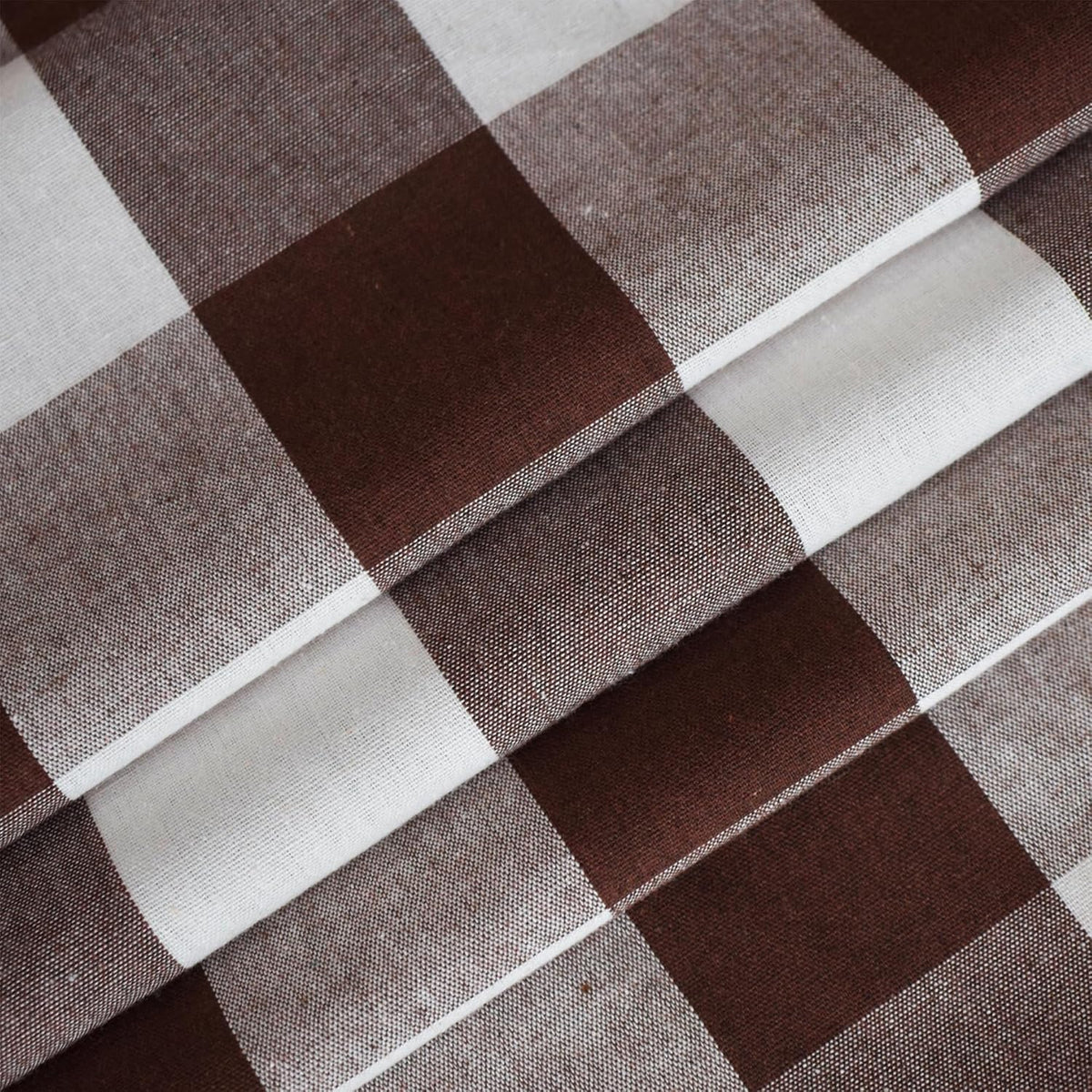 3 Pieces Tier Curtains and Valance Set Buffalo Check Kitchen Tiers Plaid Gingham Rod Pocket Classic Short Small Cafe Curtains Country Farmhouse Cafe Bathroom 54"x18"/27"x24" Brown & White