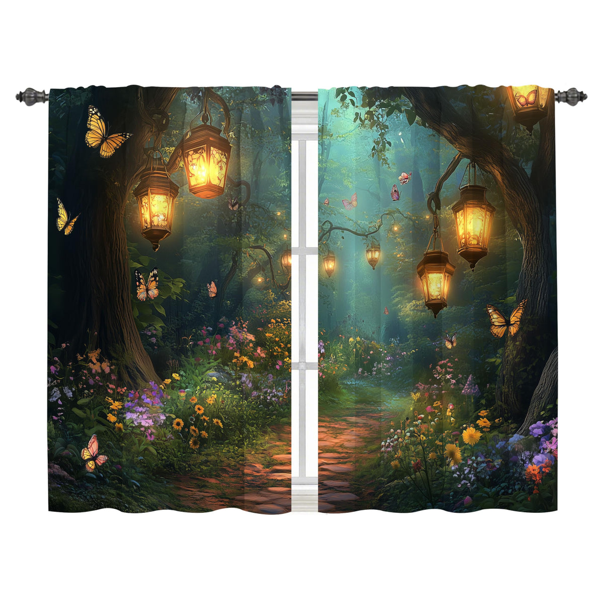 Worltoldb Black Grey Kitchen Curtains Cafe Curtains for Bathroom Dining Room Living Room Pocket Window Drapes 2 Panels Set 28"x36"