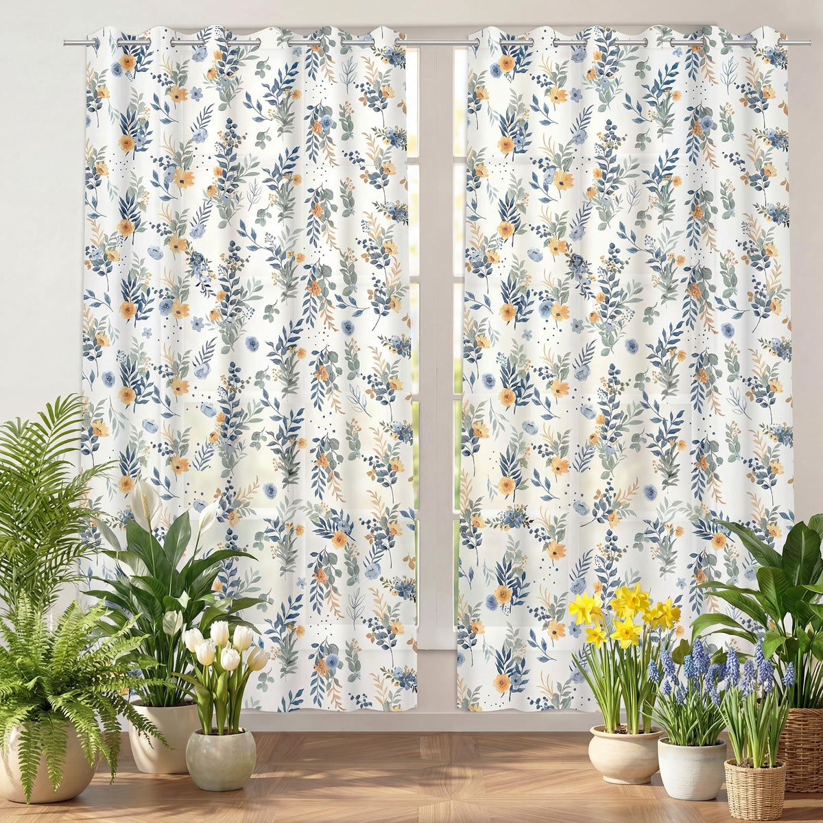 FUTBU Fall Kitchen Curtains for Windows-Fall Decorations Leaves Pumpkin Valances-Autumn Leaf Curtains and Valances Set Decor for Cafe Living Room 27''x24'' 2 Panel & 54x18 Inch Tier Set Thanksgiving