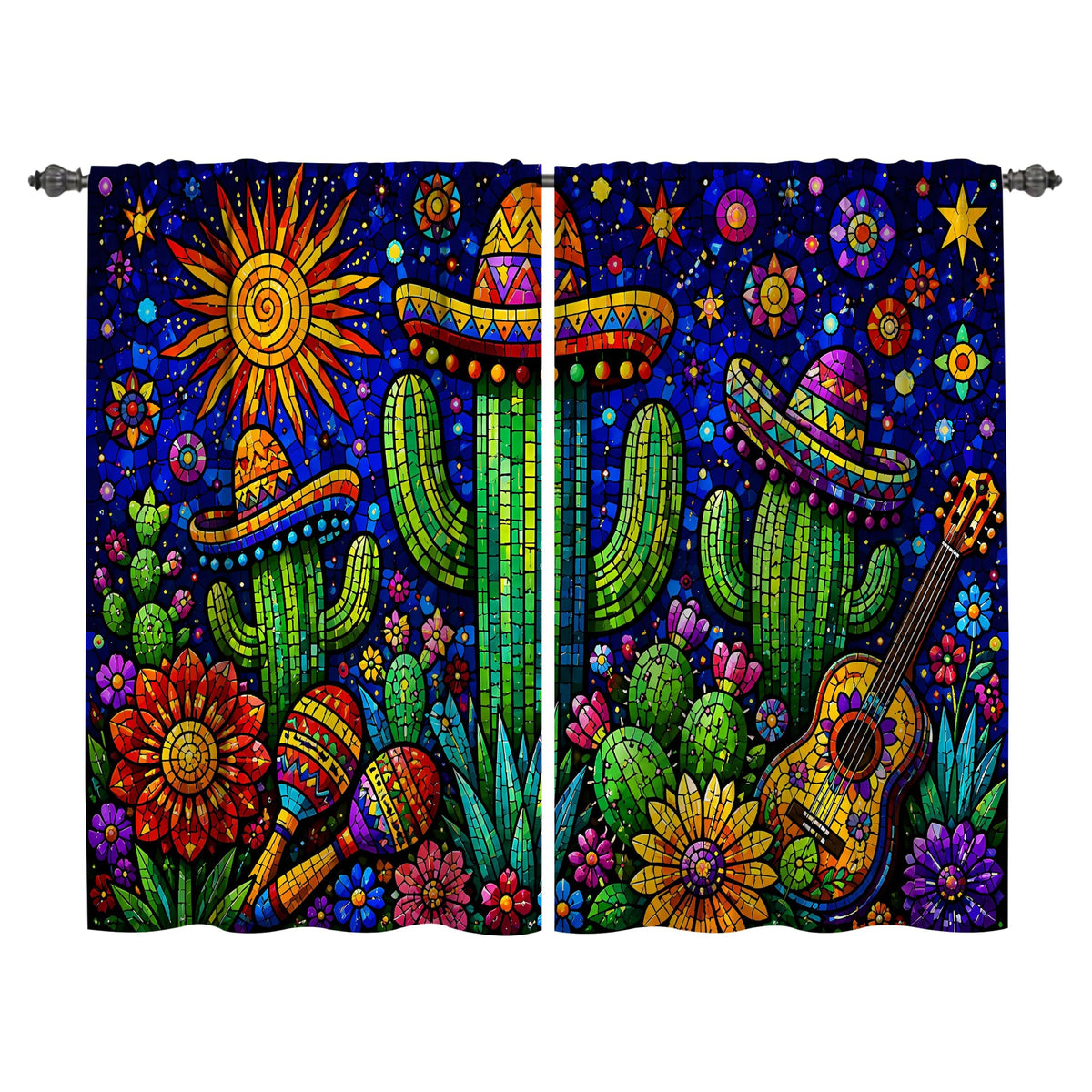 Mushroom Kitchen Curtains Window Drapes Tiers 2 Panels 28"x36"