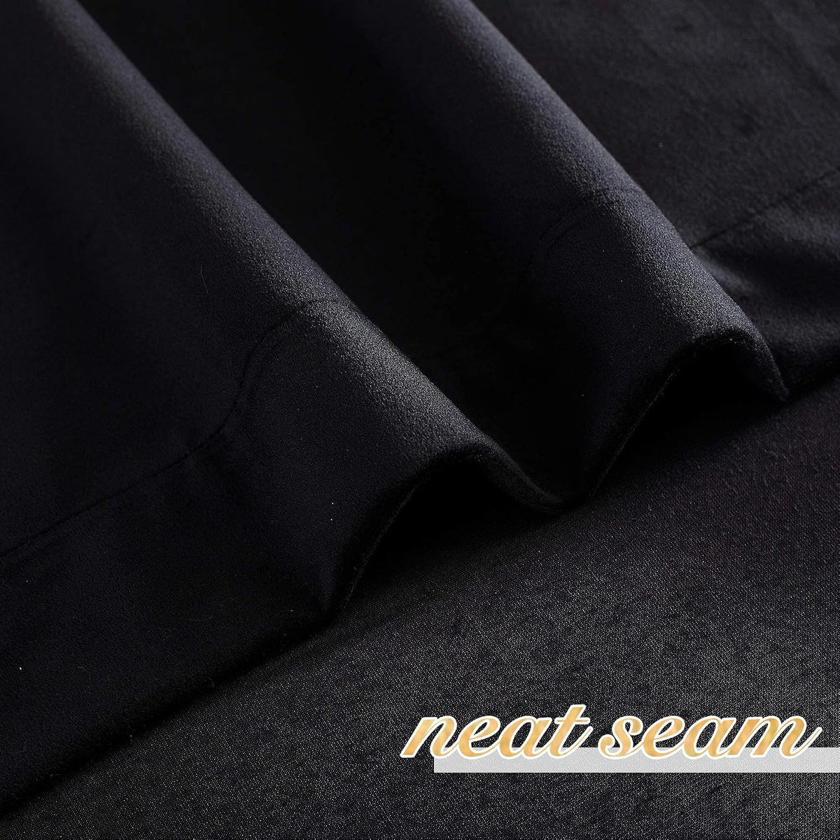 NICETOWN Black Out Velvet Curtains 63 inches Long for Kitchen